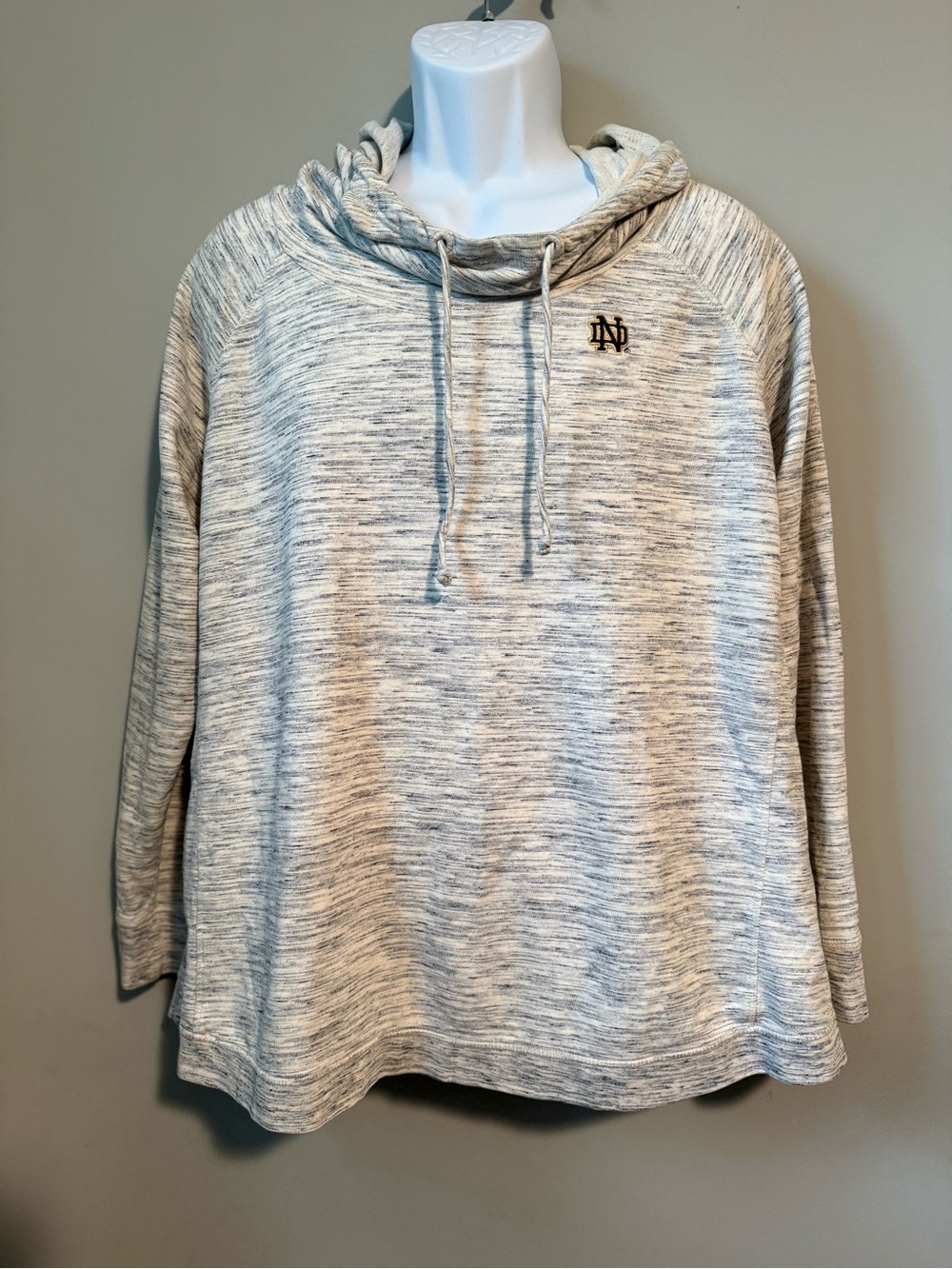 Cutter & Buck Light Heathered Cream Pullover Cowl Neck Hoodie